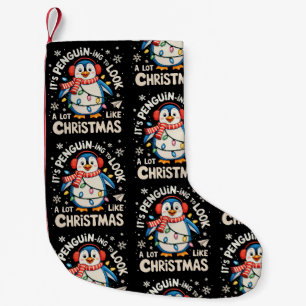Es ist Pinguin-Ing, so auszusehen wie Weihnachtsna Kleiner Weihnachtsstrumpf