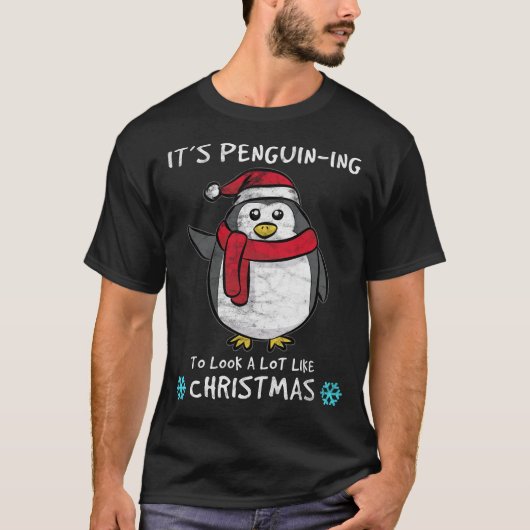 Es ist Pinguin-ing Weihnachten T-Shirt (Vorderseite)
