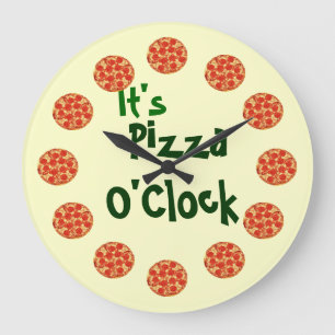 Es ist Pizza O'Clock Große Wanduhr