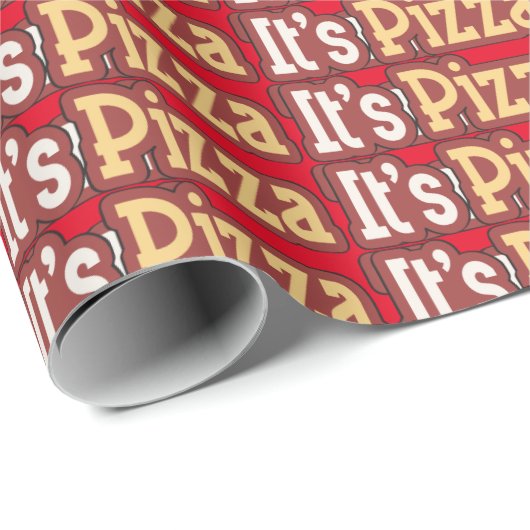 Es ist Pizza Party Wortart Packpapier (Rolleneckpunkt)
