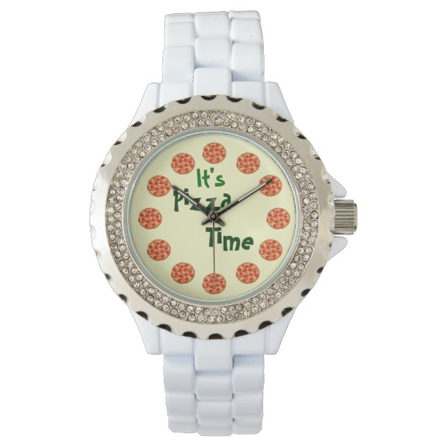 Es ist Pizza Time Funny Armbanduhr (Vorderseite)