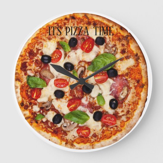 Es ist Pizza Time! Große Wanduhr (Vorderseite)