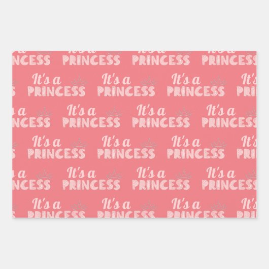 Es ist Princess Baby Girl Baby Dusche Geschenkpapier Set (Vorderseite 3)