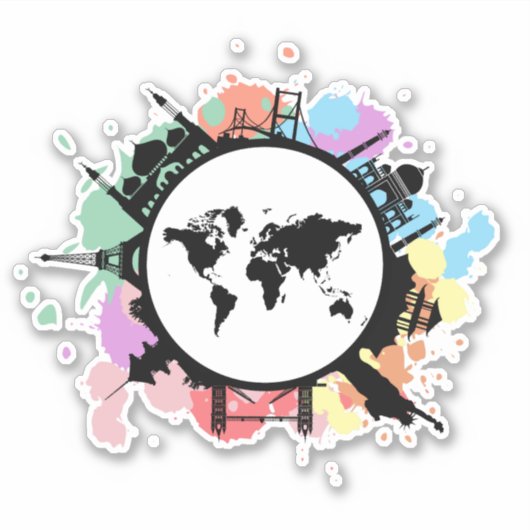 Es ist Reisezeit Aufkleber (Vorderseite)