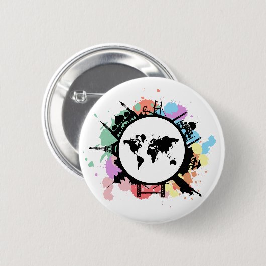 Es ist Reisezeit Button (Vorne & Hinten)