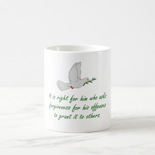 Es ist richtig für ihn, der Verzeihung Frage Kaffeetasse