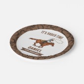 Es ist Rodeo Time Cowboy Geburtstag Pappteller (Schrägansicht)