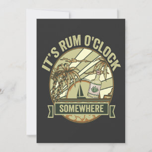 Es ist Rum Uhr Irgendwo Lustig Vintage Urlaub Einladung