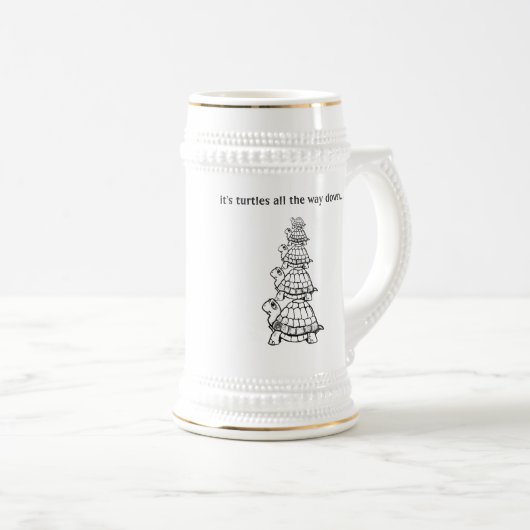 es ist Schildkröten vollständig hinunter Bier Bierglas (VorderseiteRechts)