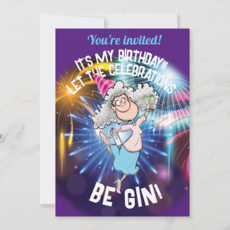 ES IST SCHÖN GEBURTSTAG! Lass die Feiern SEIN GIN! Einladung