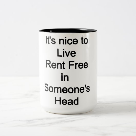 Es ist schön, kostenlos in jemandes Kopf zu leben Zweifarbige Tasse (Mittel)