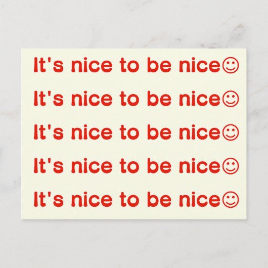 Es ist schön, nett zu sein ☺ postkarte (Vorderseite)