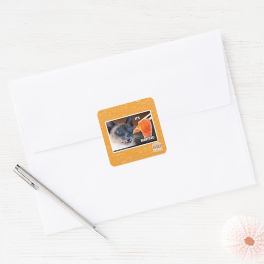 Es ist schön! quadratischer aufkleber (Umschlag)