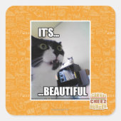 Es ist schön quadratischer aufkleber (Vorderseite)