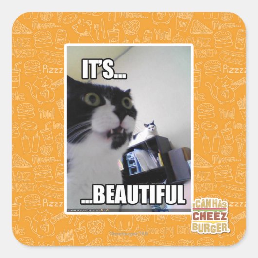 Es ist schön quadratischer aufkleber (Vorderseite)