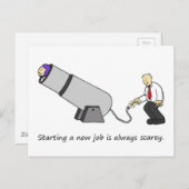 Es ist schüchtern, einen neuen Job-Circus Cannon z Postkarte (Vorne/Hinten)