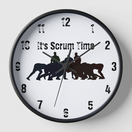 Es ist Scrum-Zeit Wanduhr (Vorderseite)