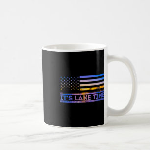 Es ist See Zeit Sonnenuntergang Amerikanische Flag Kaffeetasse