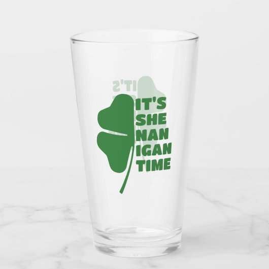 Es ist Shenanigan Time St Patrick's Day Half Clove Glas (Vorderseite)