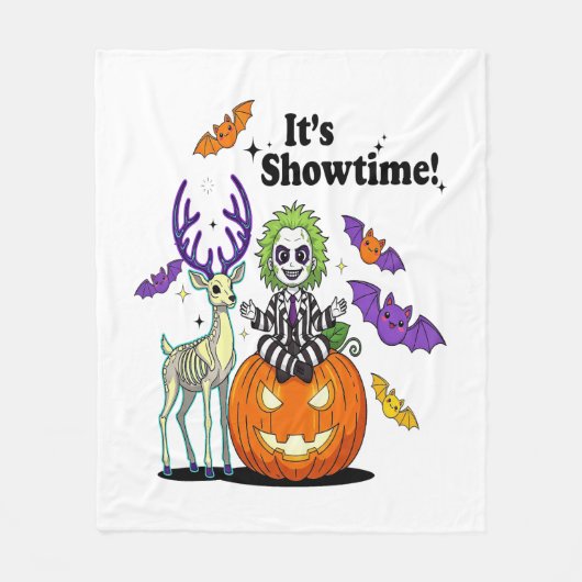 Es ist Showtime Funny Halloween Fleecedecke (Vorderseite)