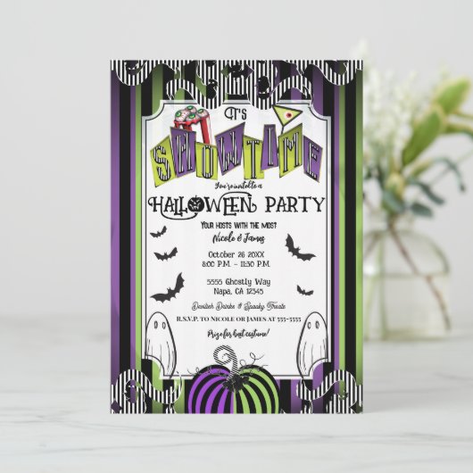 Es ist Showtime Halloween Filmkostüm Party Einladung (Stehend Vorderseite)