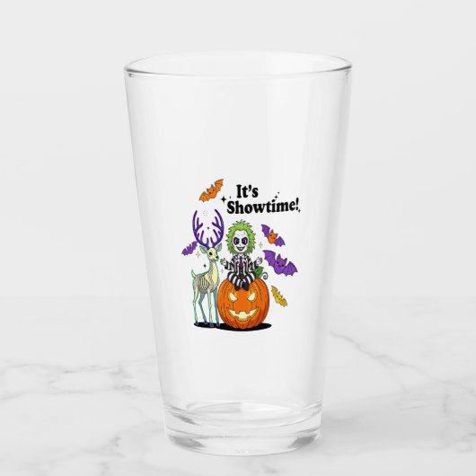 Es ist Showtime Lustiger Halloween Glas (Vorderseite)