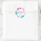 Es ist Slime Time Birthday Pink Sticker. Runder Aufkleber (Tasche)