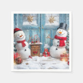 Es ist Snowman Party Time Paper Napkin Serviette (Vorderseite)