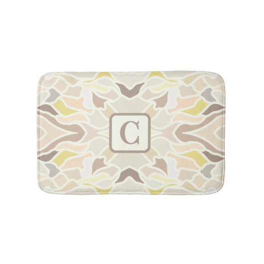 Es ist so ivory geometrisches Abstraktes Muster Badematte (Vorderseite)