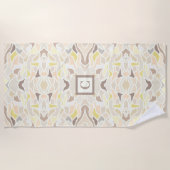 Es ist so ivory geometrisches Abstraktes Muster Strandtuch (Vorderseite)