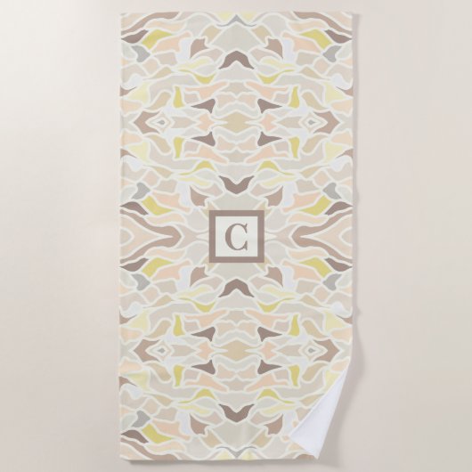 Es ist so ivory geometrisches Abstraktes Muster Strandtuch (Vorderseite)