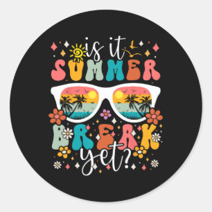 Es ist Sommerpause und Retro Groovy Happy letzten  Runder Aufkleber