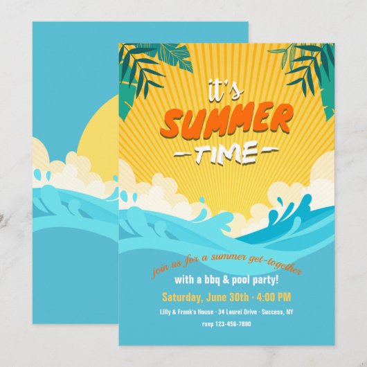 Es ist Sommerzeit Einladung (Vorne/Hinten)