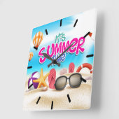 Es ist Sommerzeit Quadratische Wanduhr (Winkel)