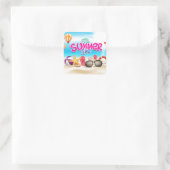 Es ist Sommerzeit Quadratischer Aufkleber (Tasche)