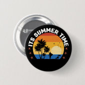 Es ist Sommerzeit Tropical Sunset Design Button (Vorne & Hinten)