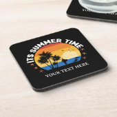 Es ist Sommerzeit Tropical Sunset Design Getränkeuntersetzer (Linke Seite)