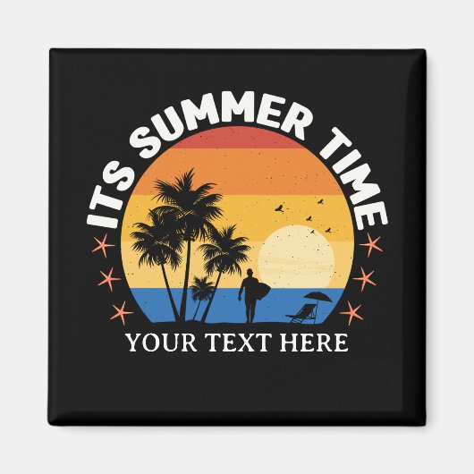 Es ist Sommerzeit Tropical Sunset Design Magnet (Vorne)