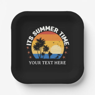 Es ist Sommerzeit Tropical Sunset Design Pappteller