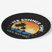 Es ist Sommerzeit Tropical Sunset Design Pappteller (Schrägansicht)