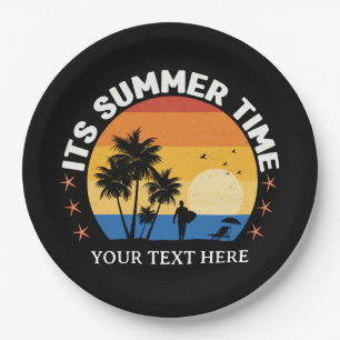 Es ist Sommerzeit Tropical Sunset Design Pappteller