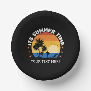 Es ist Sommerzeit Tropical Sunset Design Pappteller