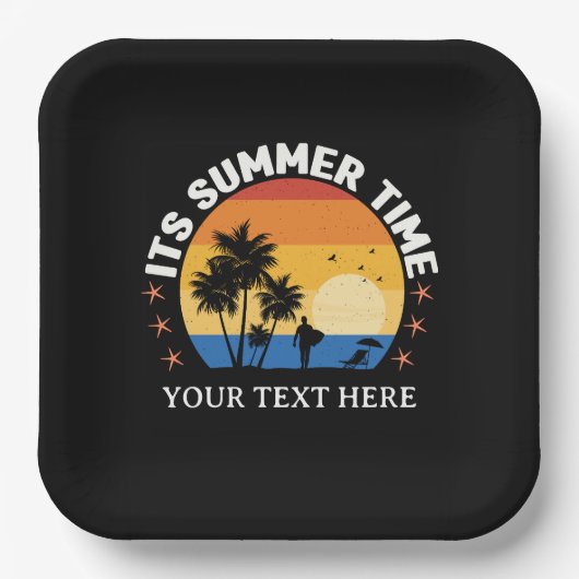 Es ist Sommerzeit Tropical Sunset Design Pappteller (Vorderseite)