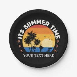 Es ist Sommerzeit Tropical Sunset Design Pappteller
