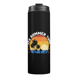 Es ist Sommerzeit Tropical Sunset Design Thermosbecher