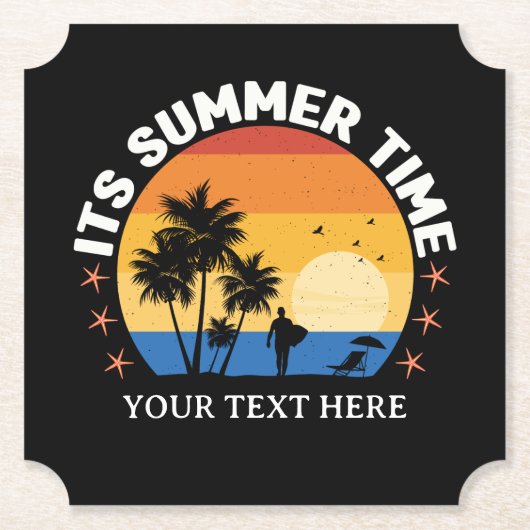 Es ist Sommerzeit Tropical Sunset Design Untersetzer (Vorderseite)