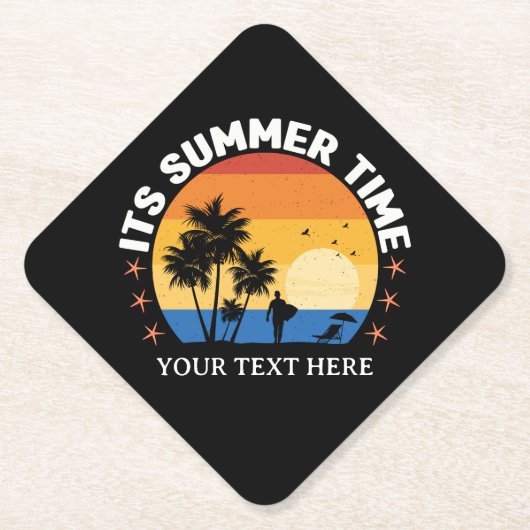 Es ist Sommerzeit Tropical Sunset Design Untersetzer (Vorderseite)