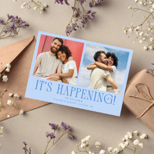 Es ist soweit 2-Foto Eisblaue Hochzeit Save The Date