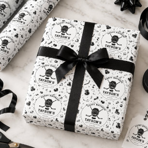 Es ist Spielzeit Hockey 5. Geburtstagsfeier  Geschenkpapier