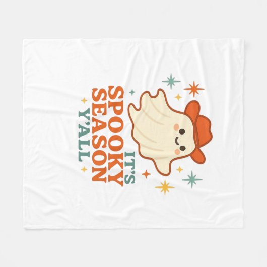 Es ist Spooky Season Y’all Cowboy Boo Fleecedecke (Vorderseite (Horizontal))